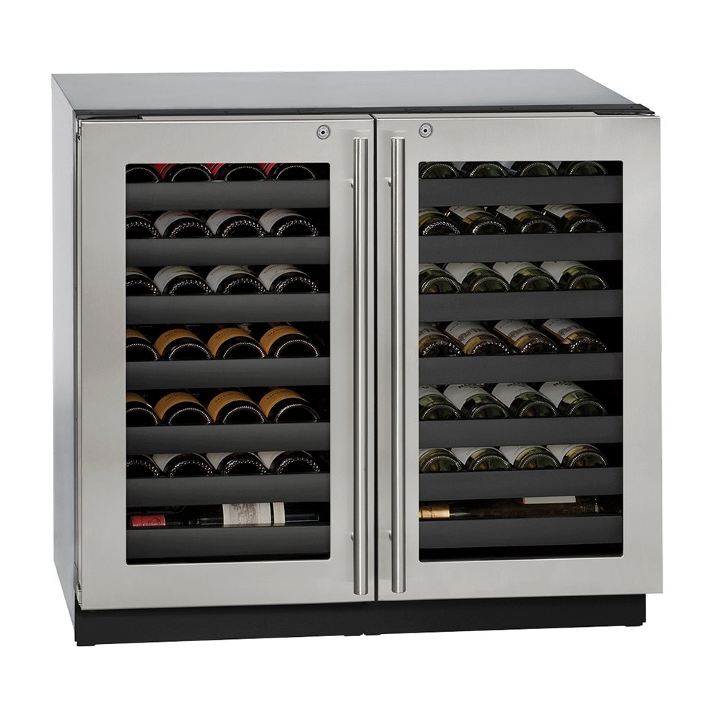 Angle View: U-Line - Wine Captain 62-Bottle Built-In Wine Cooler - Stainless steel