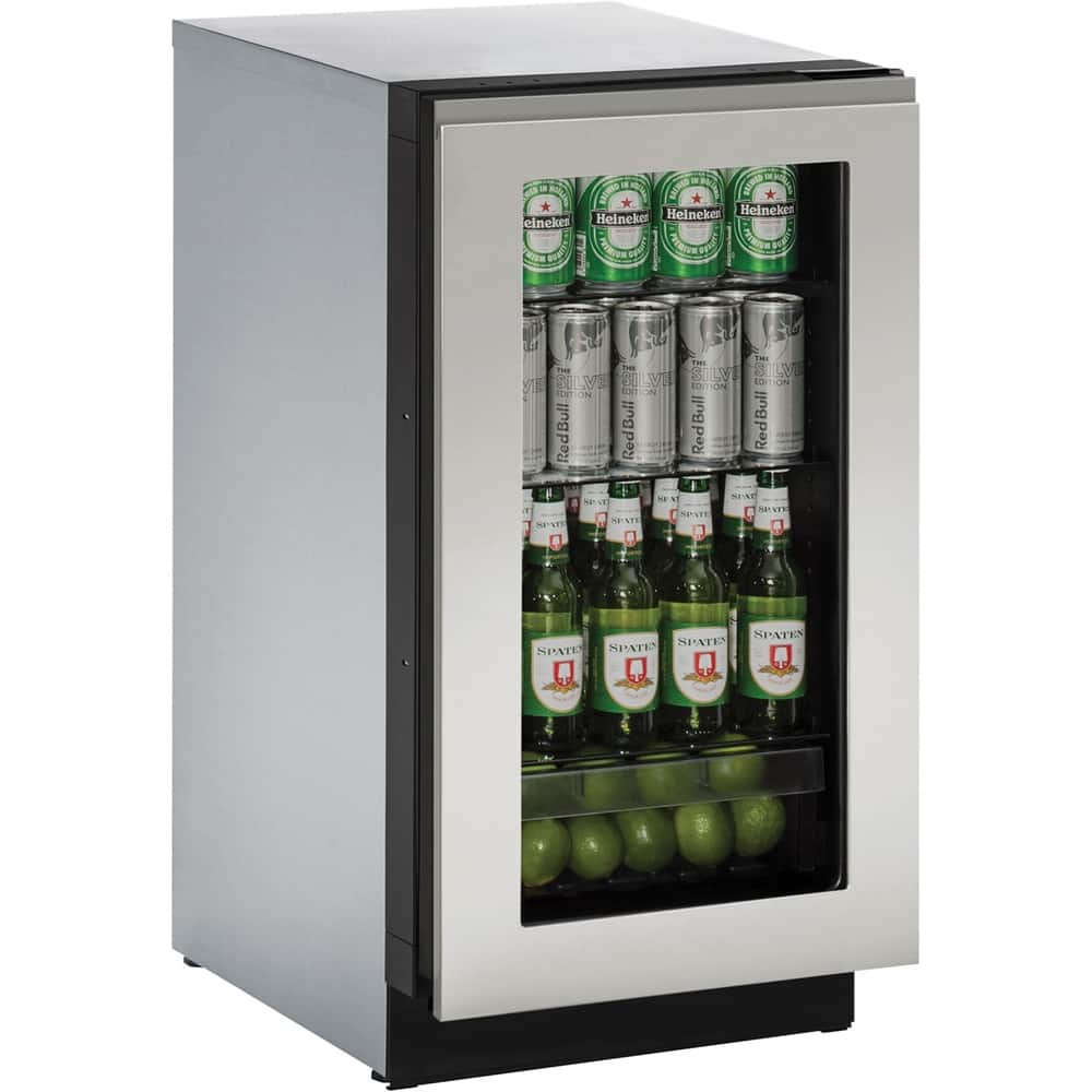 Left View: U-Line - Modular 3000 Series 3.6 Cu. Ft. Built-In Mini Fridge - Silver