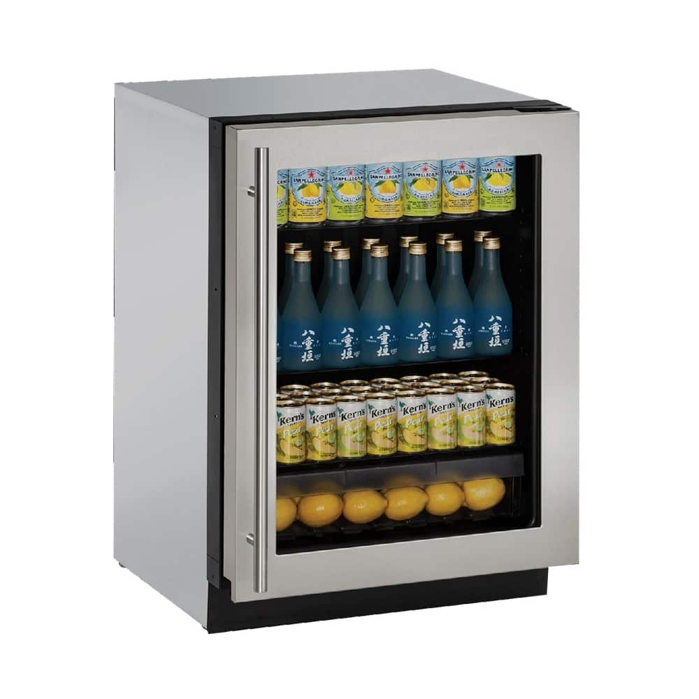 Angle View: U-Line - Modular 3000 Series 4.9 Cu. Ft. Built-In Mini Fridge - Stainless steel