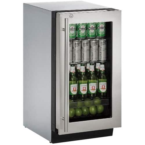 Angle View: U-Line - Modular 3000 Series 3.6 Cu. Ft. Built-In Mini Fridge - Stainless steel