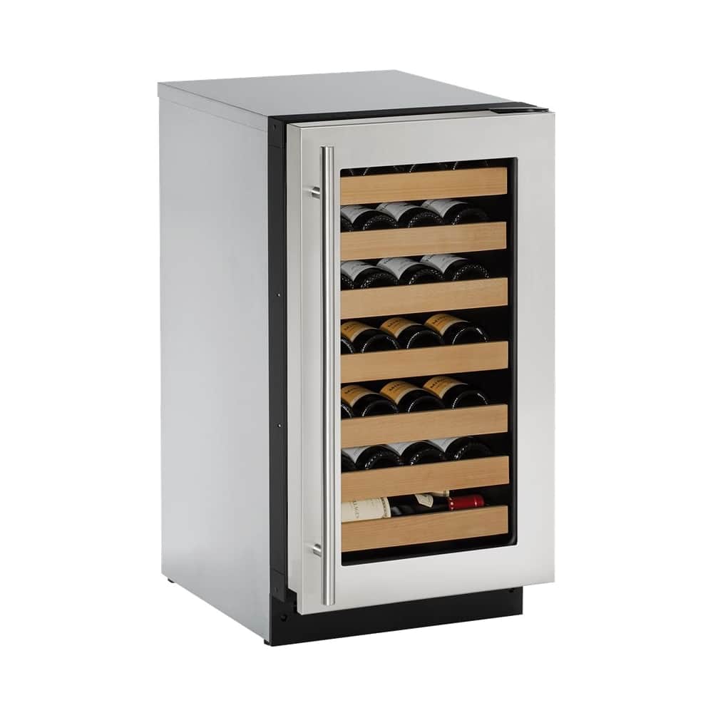 U-Line - Wine Captain 31-Bottle Built-In Wine Cooler - Stainless Steel - Angle_Zoom