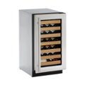 Angle Zoom. U-Line - Wine Captain 31-Bottle Built-In Wine Cooler - Stainless steel.