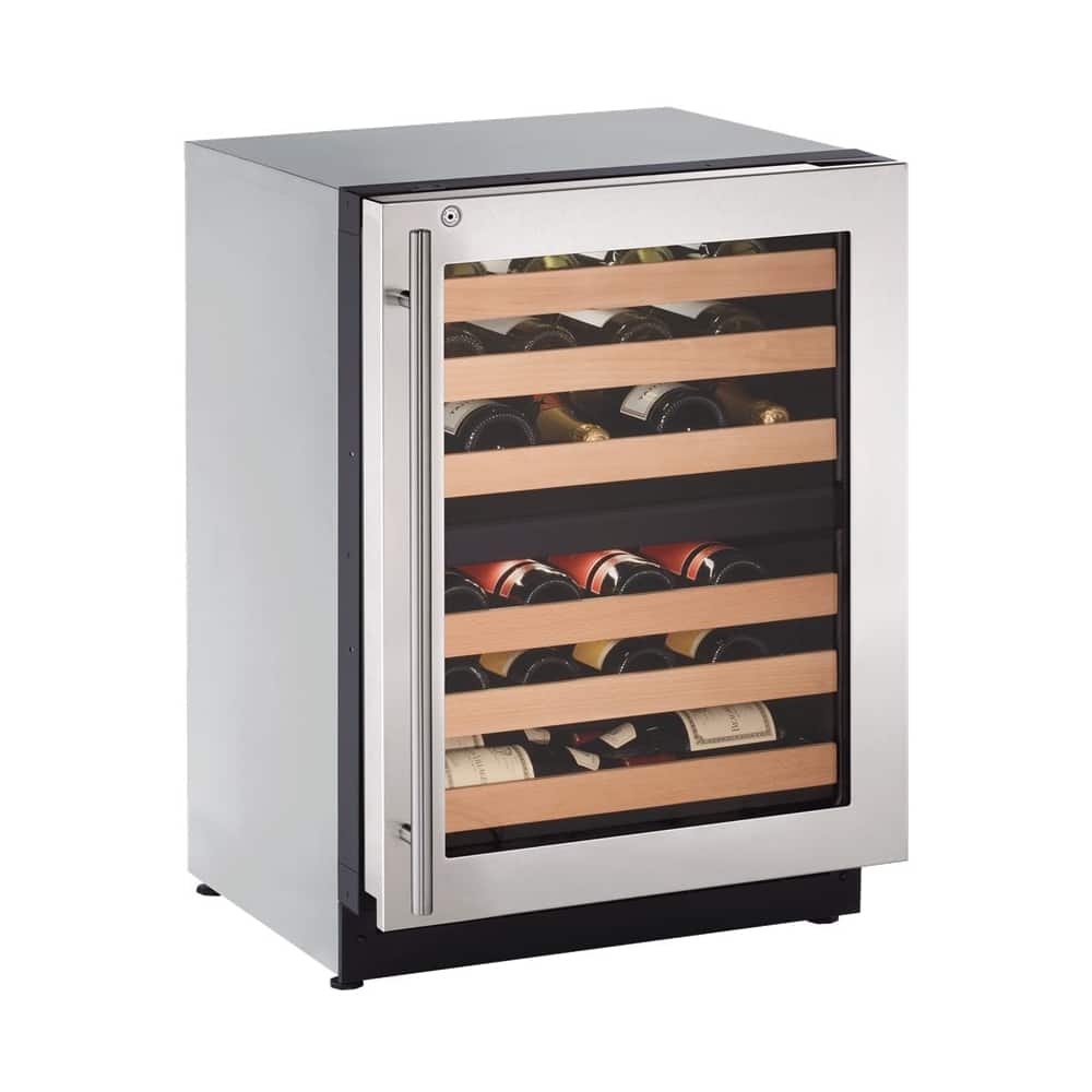 U-Line - Wine Captain 43-Bottle Wine Cooler - Stainless Steel - Angle_Zoom