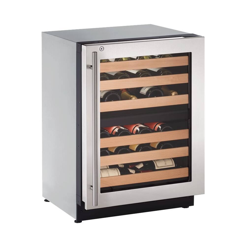 Angle. U-Line - Wine Captain 43-Bottle Wine Cooler - Stainless Steel.