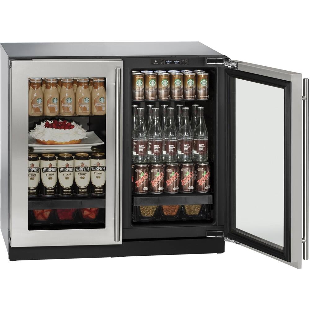 Left. U-Line - Modular 3000 Series 6.9 Cu. Ft. Built-In Mini Fridge - Stainless Steel.