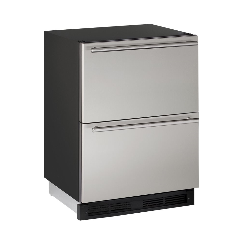 Angle View: U-Line - 1000 Series 5.4 Cu. Ft. Built-In Mini Fridge - Stainless solid