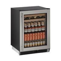 U-Line - 1000 Series 16-Bottle Built-In Wine Refrigerator - Stainless Steel - Angle_Zoom