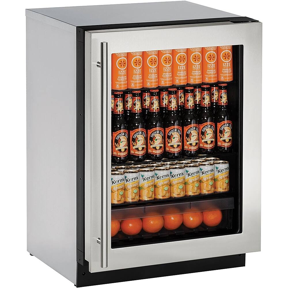Angle. U-Line - 2000 Series 4.9 Cu. Ft. Built-In Mini Fridge - Stainless Steel.