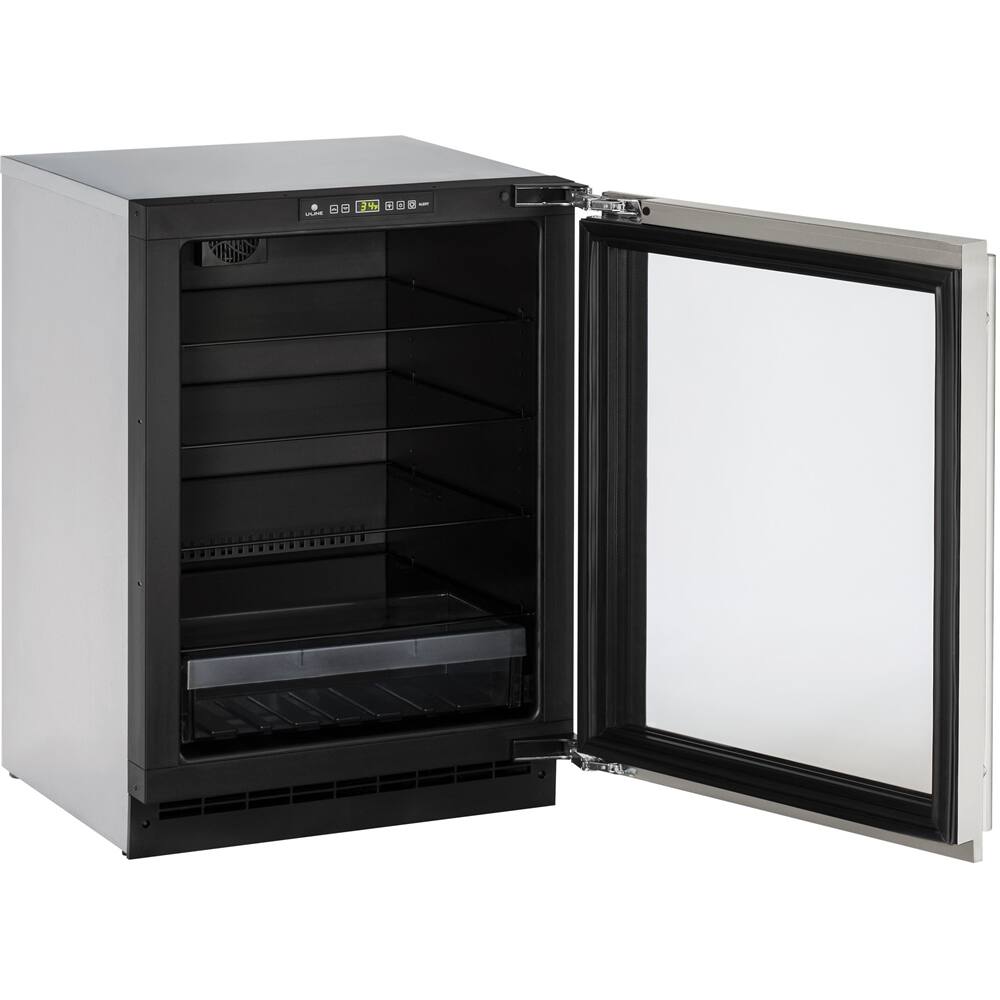 Left. U-Line - 2000 Series 4.9 Cu. Ft. Built-In Mini Fridge - Stainless Steel.