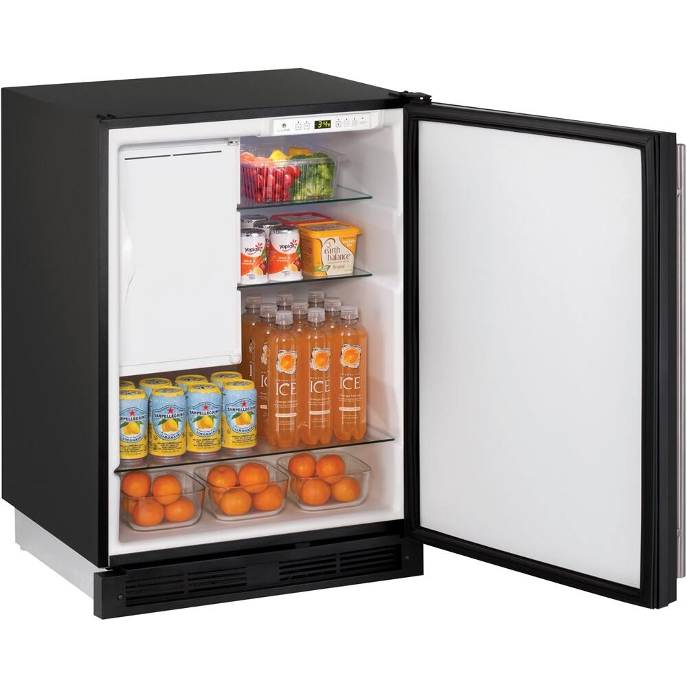 Alt View 12. U-Line - 1000 Series 4.2 Cu. Ft. Built-In Mini Fridge - Black.