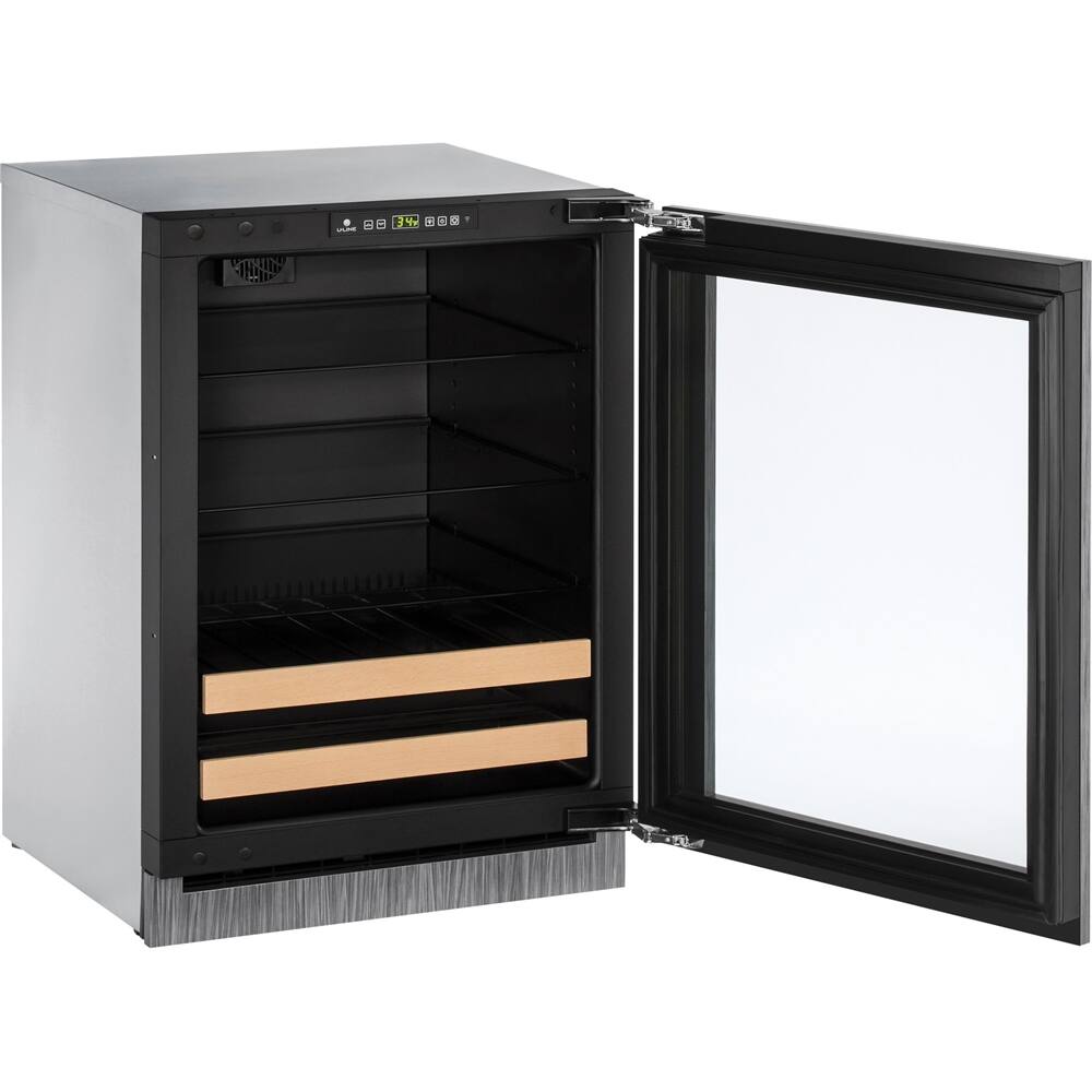 Angle. U-Line - 2000 Series 10-Bottle Built-In Wine Refrigerator - Custom Panel Ready.