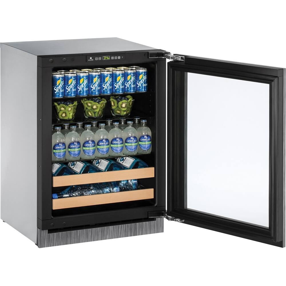 Left. U-Line - 2000 Series 10-Bottle Built-In Wine Refrigerator - Custom Panel Ready.