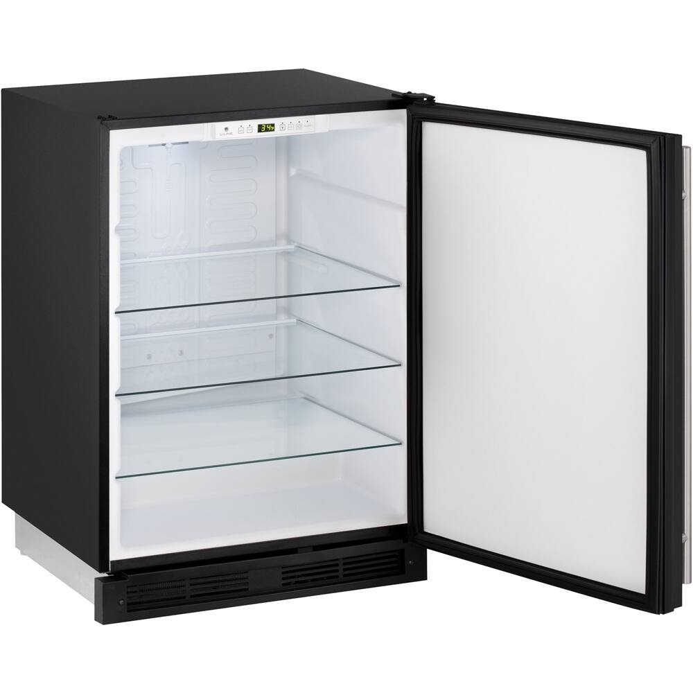 Left View: U-Line - 1000 Series 5.2 Cu. Ft. Built-In Mini Fridge - Black
