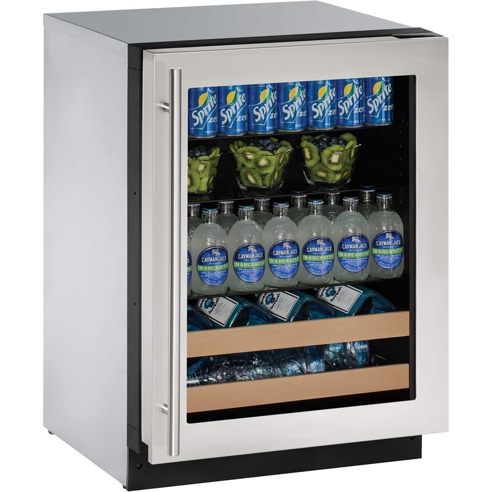 Angle. U-Line - 2000 Series 10-Bottle Built-In Wine Refrigerator - Stainless Steel.