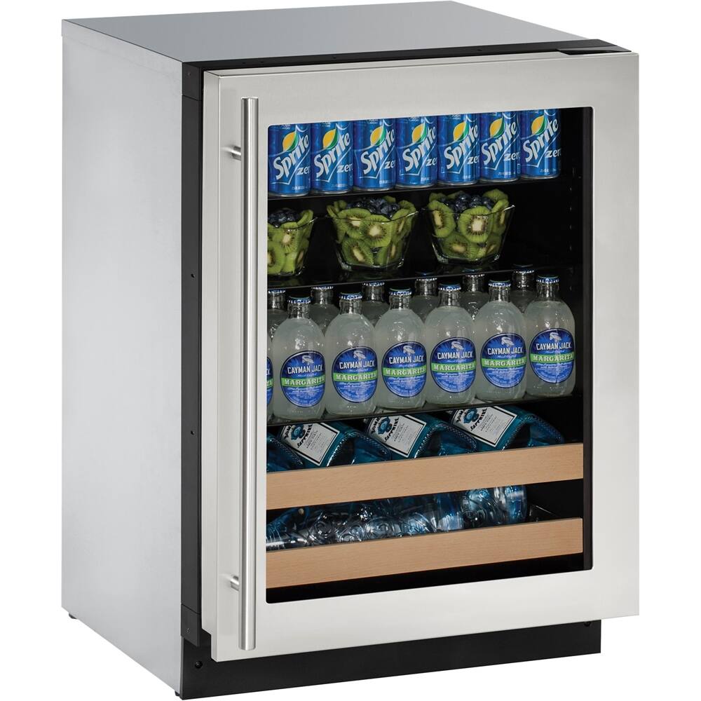 Angle. U-Line - 2000 Series 10-Bottle Built-In Wine Refrigerator - Stainless Steel.