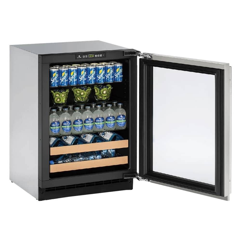 Front. U-Line - 2000 Series 10-Bottle Built-In Wine Refrigerator - Stainless Steel.