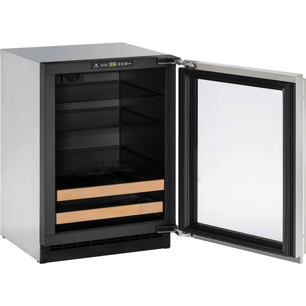 Left View: U-Line - Modular 3000 Series 10-Bottle Built-In Wine Refrigerator - Stainless steel