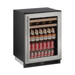 U-Line - 1000 Series 105-Can Built-In Beverage Cooler - Stainless steel - Front_Standard