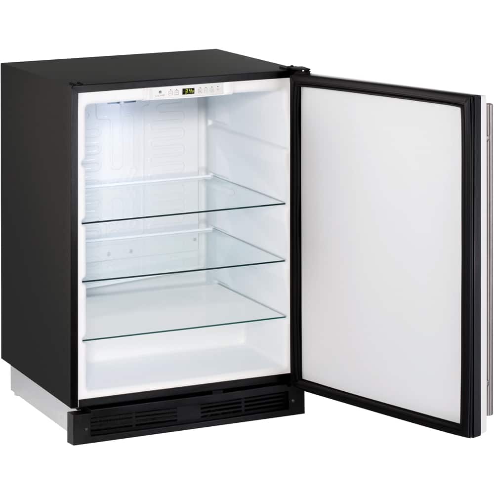 Left View: U-Line - 1000 Series 5.2 Cu. Ft. Built-In Mini Fridge - White solid