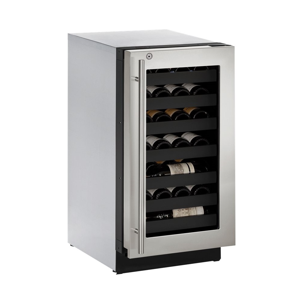 Angle View: U-Line - Modular 3000 Series 31-Bottle Built-In Wine Cooler - Stainless steel