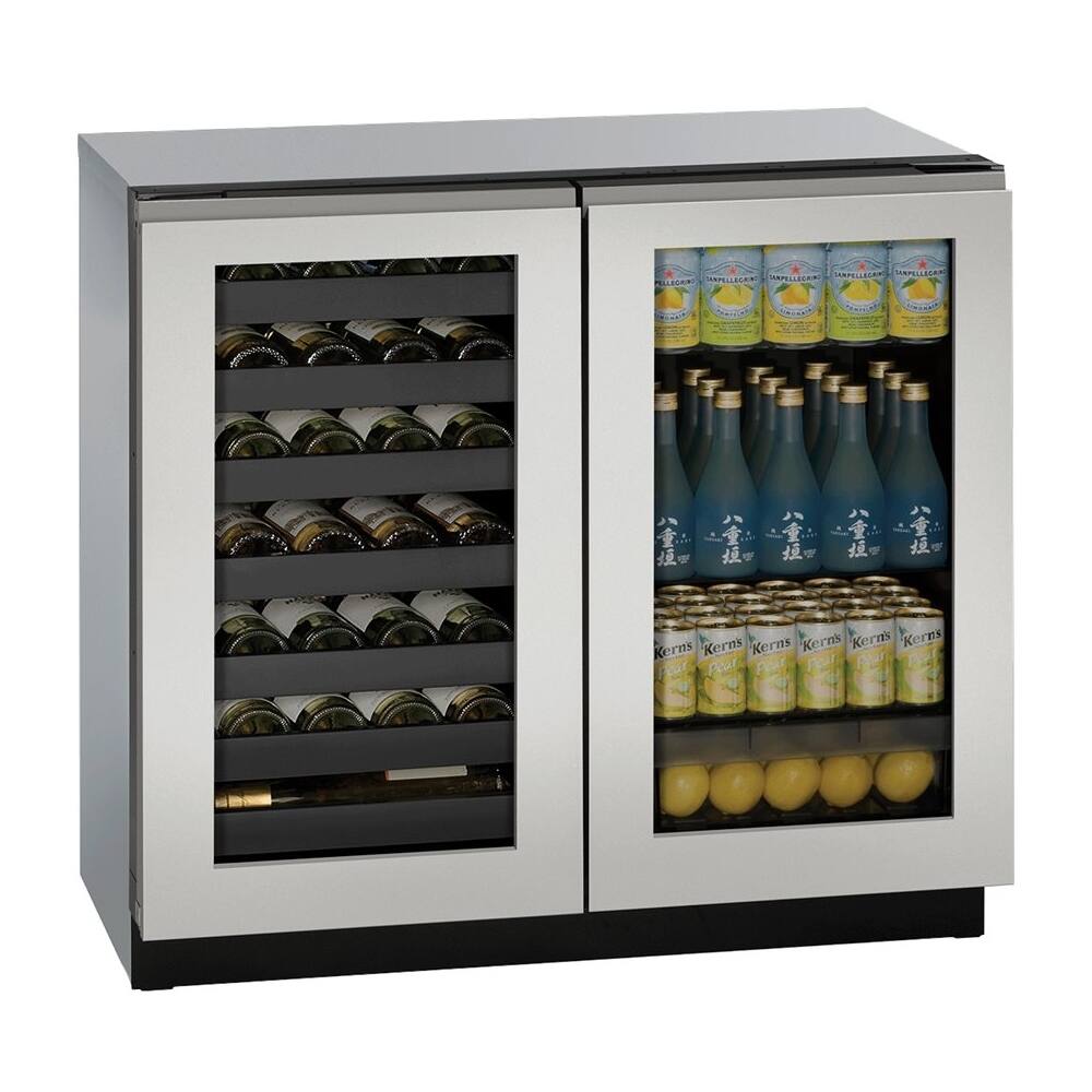 Angle. U-Line - Modular 3000 Series 31-Bottle Built-In Wine Refrigerator - Custom Panel Ready.