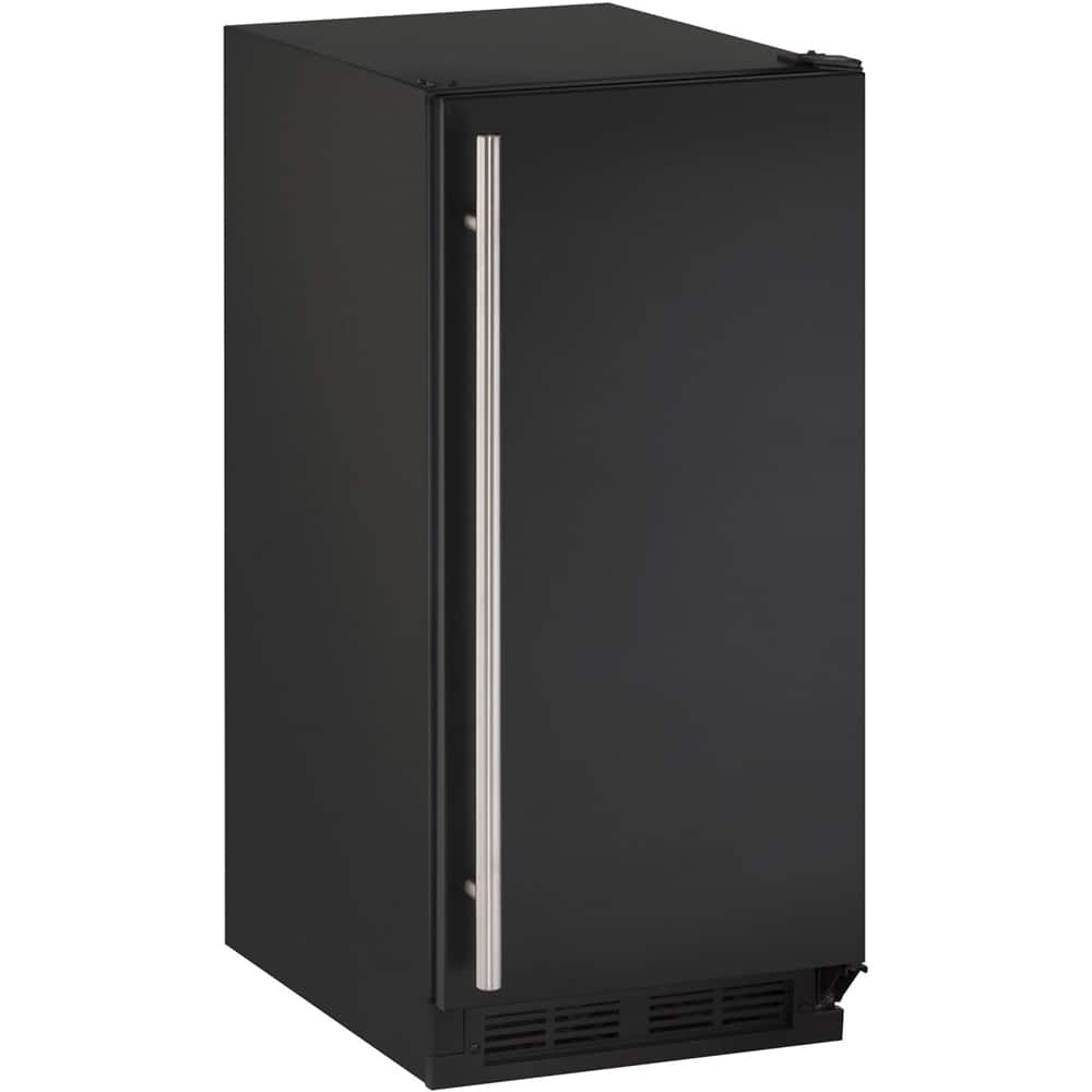 Angle View: U-Line - 1000 Series 14.9" 25 lb Freestanding Icemaker - Black