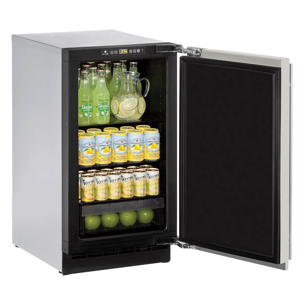 Left. U-Line - 2000 Series 3.4 Cu. Ft. Built-In Mini Fridge - Stainless Solid.