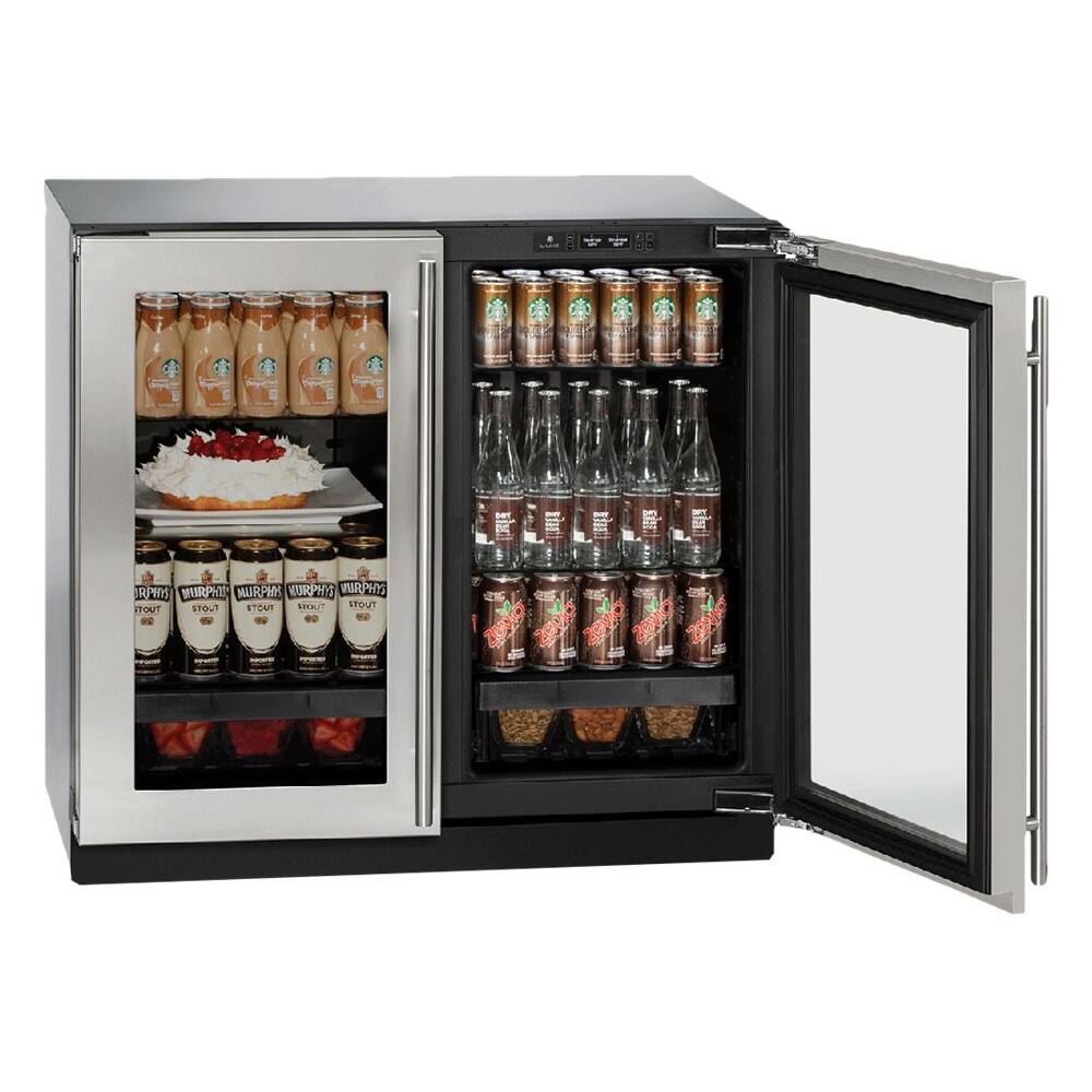 Left. U-Line - Modular 3000 Series 6.9 Cu. Ft. Built-In Mini Fridge - Stainless Steel.