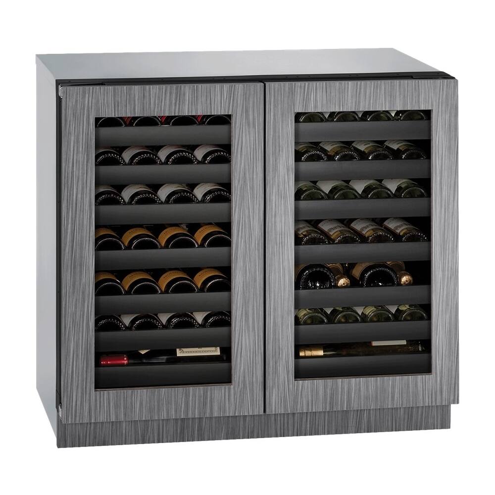 Angle. U-Line - Wine Captain 62-Bottle Built-In Wine Cooler - Custom Panel Ready.