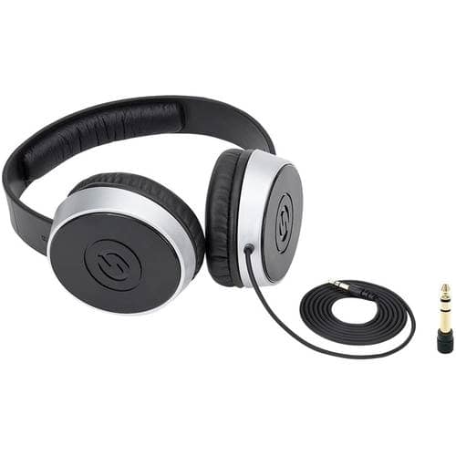 Samson - SR Over-the-Ear Headphones - Silver, Black - Larger Front