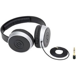 Samson - SR Wired Over-the-Ear Headphones - Silver, Black - Front_Zoom