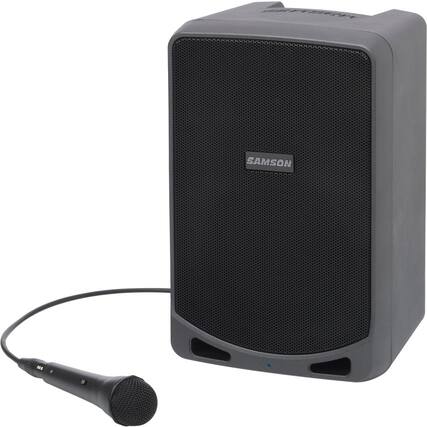 Front. Samson - Expedition 100W Dual Speaker Bluetooth Battery Powered PA System - Black.