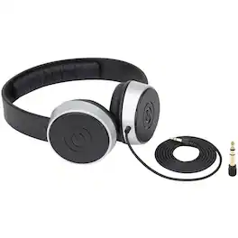 Samson - SR Wired On-Ear Headphones - Silver/Black