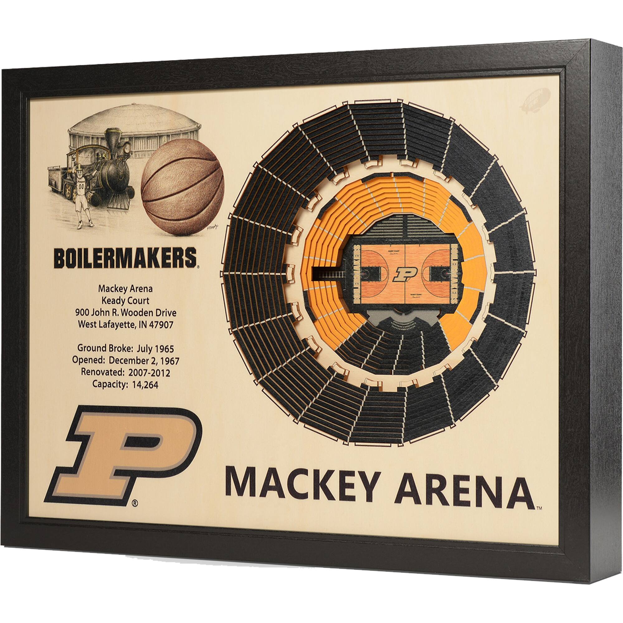 YouTheFan - Purdue Boilermakers 25.5'' x 19.5'' 25-Layer StadiumViews 3D Wall Art - Brown price history on PriceWatchPro