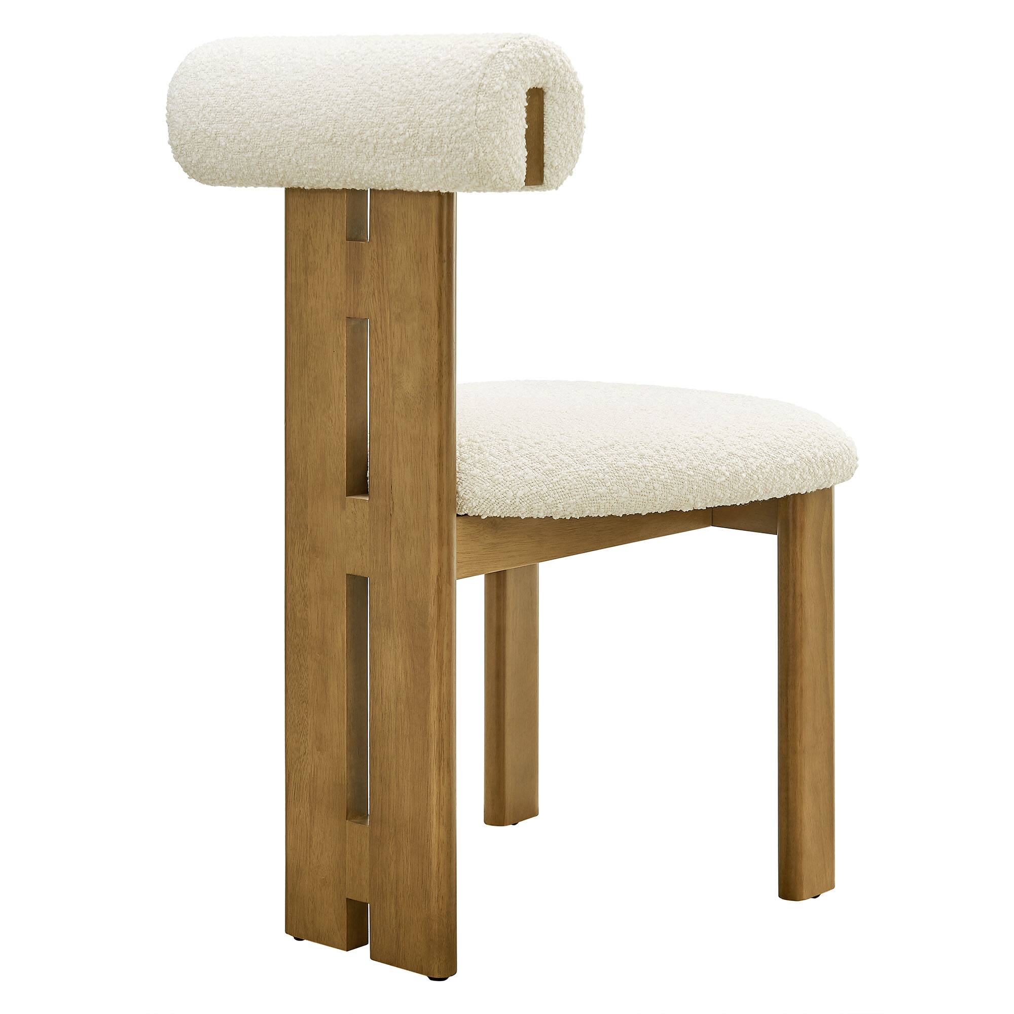 Alt View 2. Modway - Torian Boucle Fabric Dining Chair Set of 2 by Modway - White.