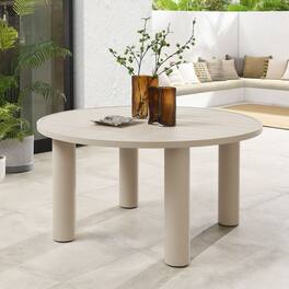Nautica Outdoor Patio 60" Round Aluminum Dining Table by Modway - Taupe