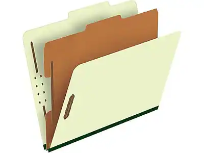 Front. Pendaflex - Reinforced Pressboard Classification Folder, 1-Dividers, 1 3/4" Expansion, Letter Size, Light Green, 10/Box - Light Green.