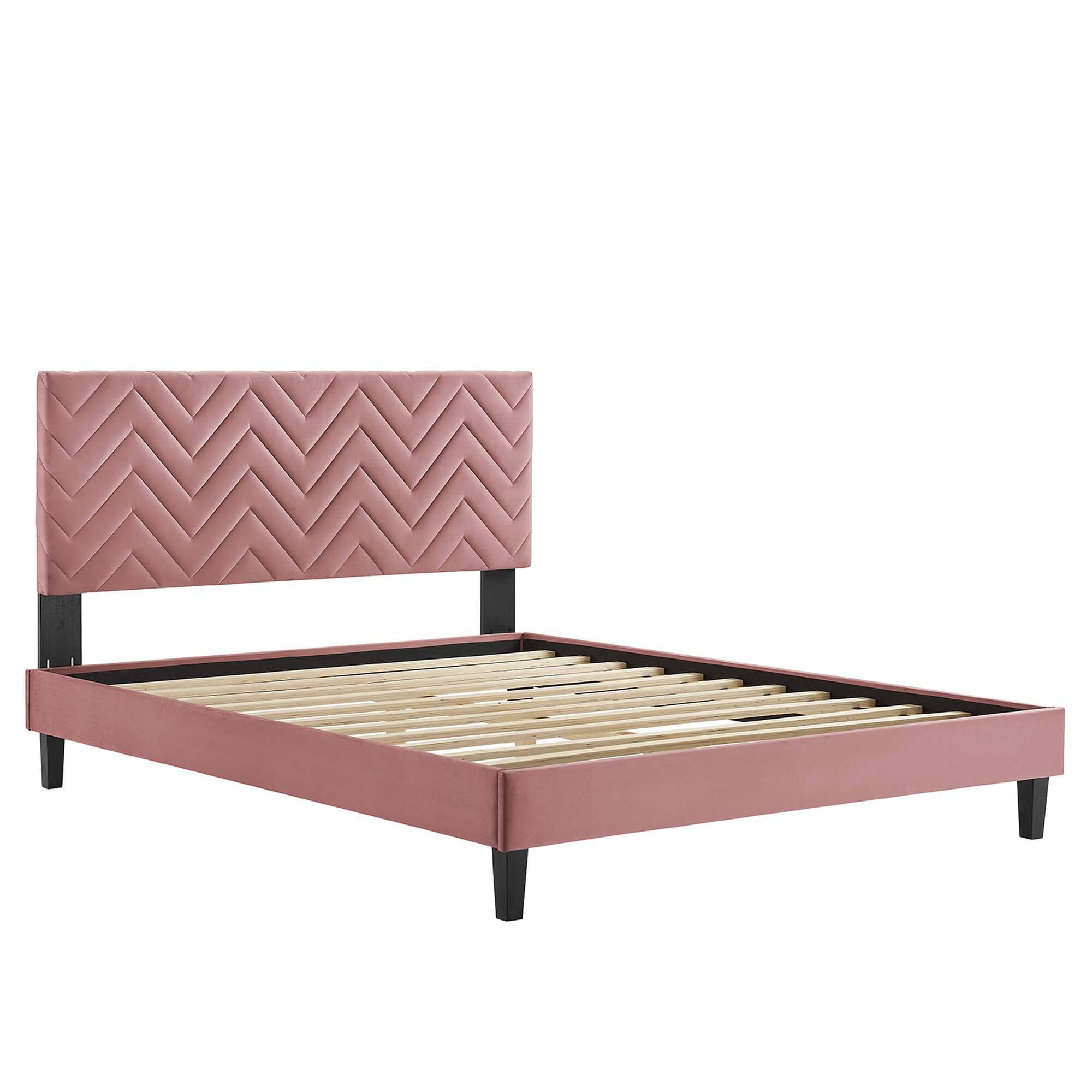 Alt View 2. Modway - Maven Queen Size Boucle Upholstered Platform Bed - Ivory.