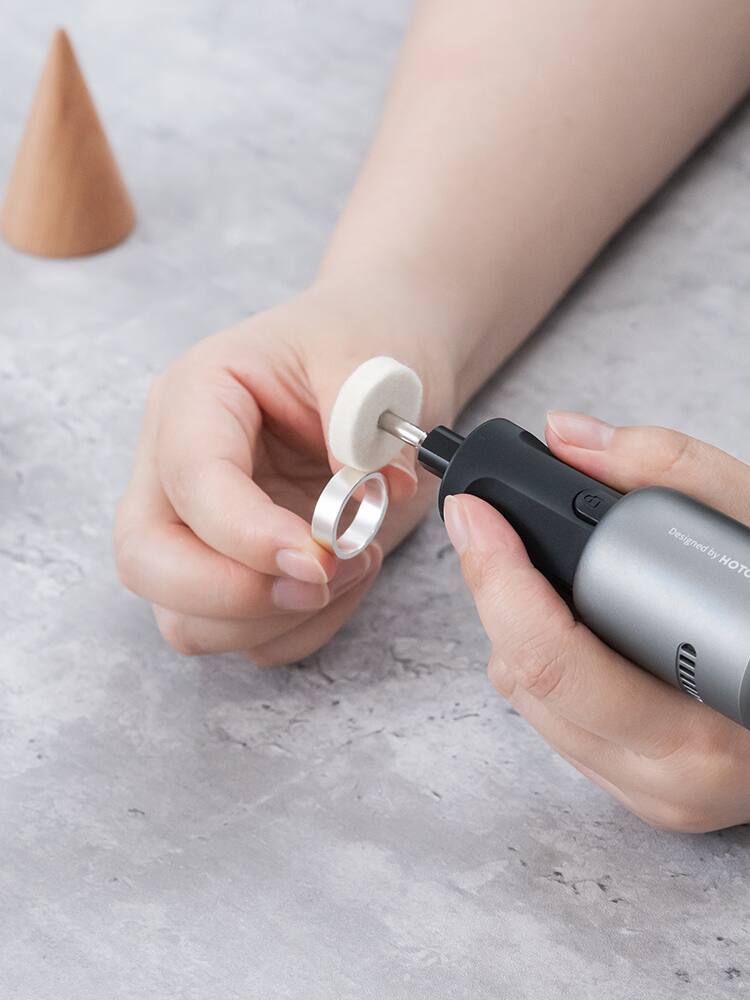 Alt View 16. HOTO - 35-in-1 Rotary Tool Kit, Cordless Mini Rotary Tool, 5 Speed 25000RPM, LED, USB-C Charging Base, Nail Grinder, Shield - Black.