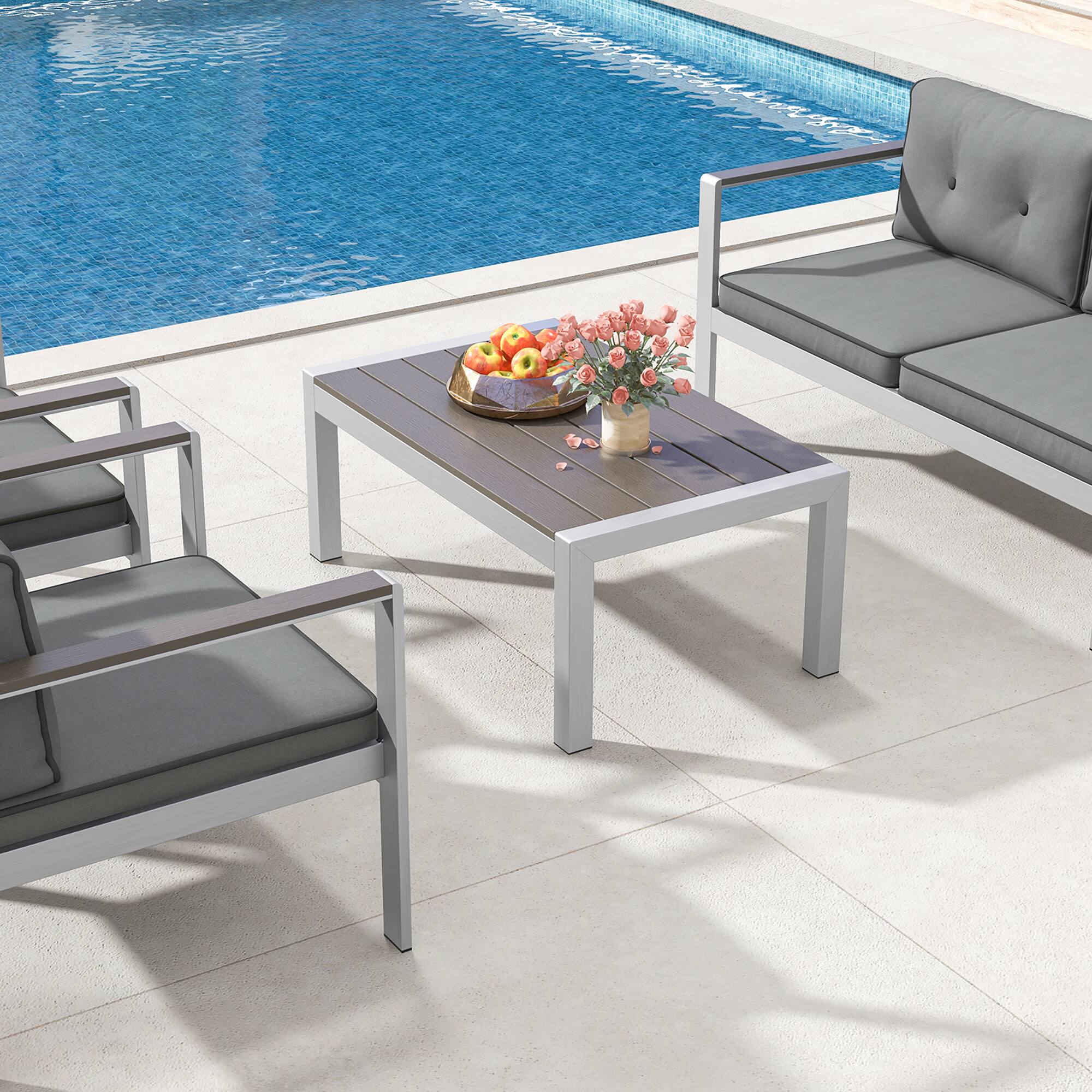 Alt View 4. Gymax - Gymax 4 pieces patio furniture set conversation set patio furniture outdoor conversation set - Gray, Silver.
