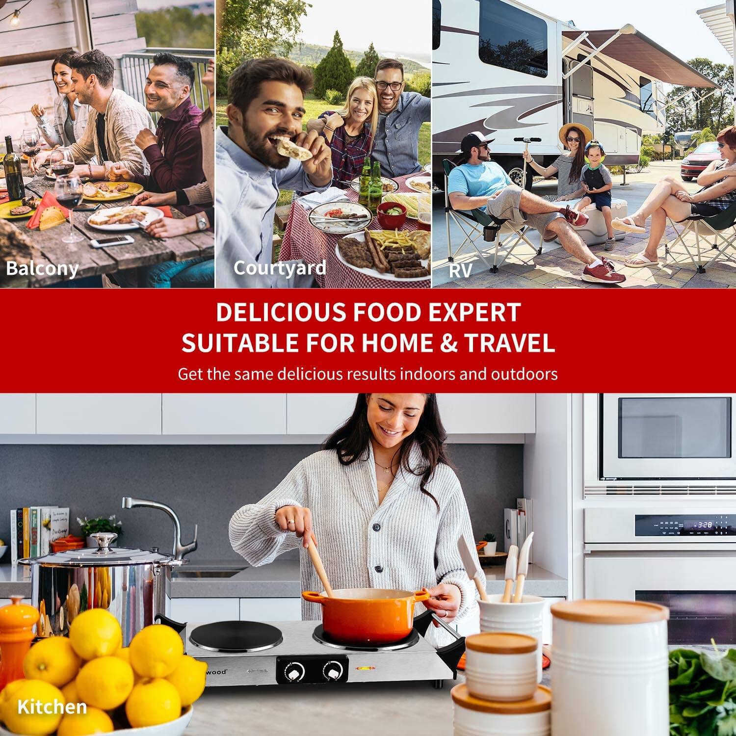 Balcony  
Courtyard  
RV  
Kitchen  

DELICIOUS FOOD EXPERT  
SUITABLE FOR HOME & TRAVEL  

Get the same delicious results indoors and outdoors