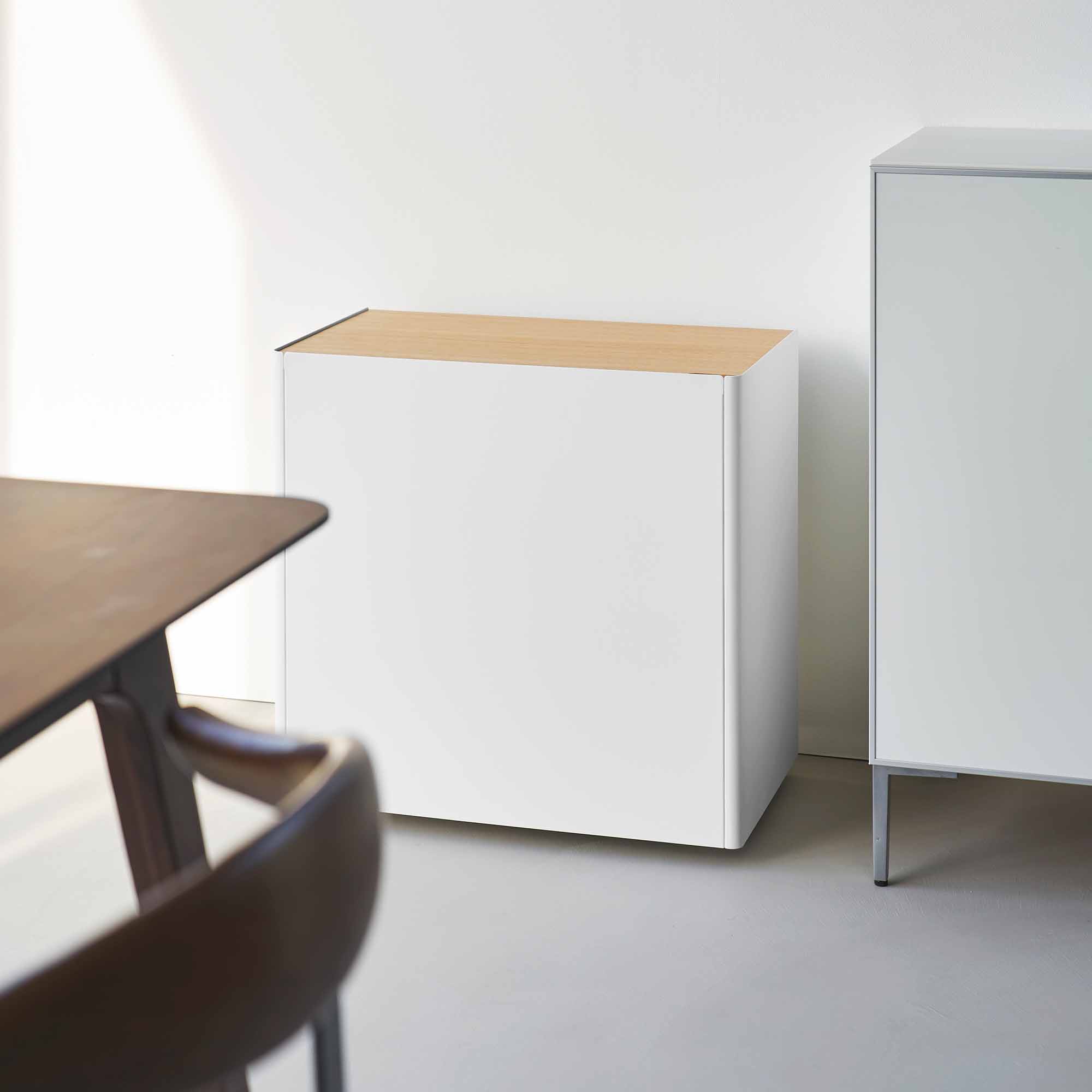 Alt View 6. Yamazaki Home - Mobile Hideaway Storage Cart (23" H) - Steel + Wood - White.