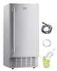 Front. VEVOR - Undercounter Built-in Ice Maker, 66 Lbs/Day Under Counter Nugget Ice Maker Machine with Reversible Door Stainless Steel - Silver.