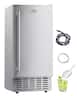 VEVOR - Undercounter Built-in Ice Maker, 66 Lbs/Day Under Counter Nugget Ice Maker Machine with Reversible Door Stainless Steel - Silver