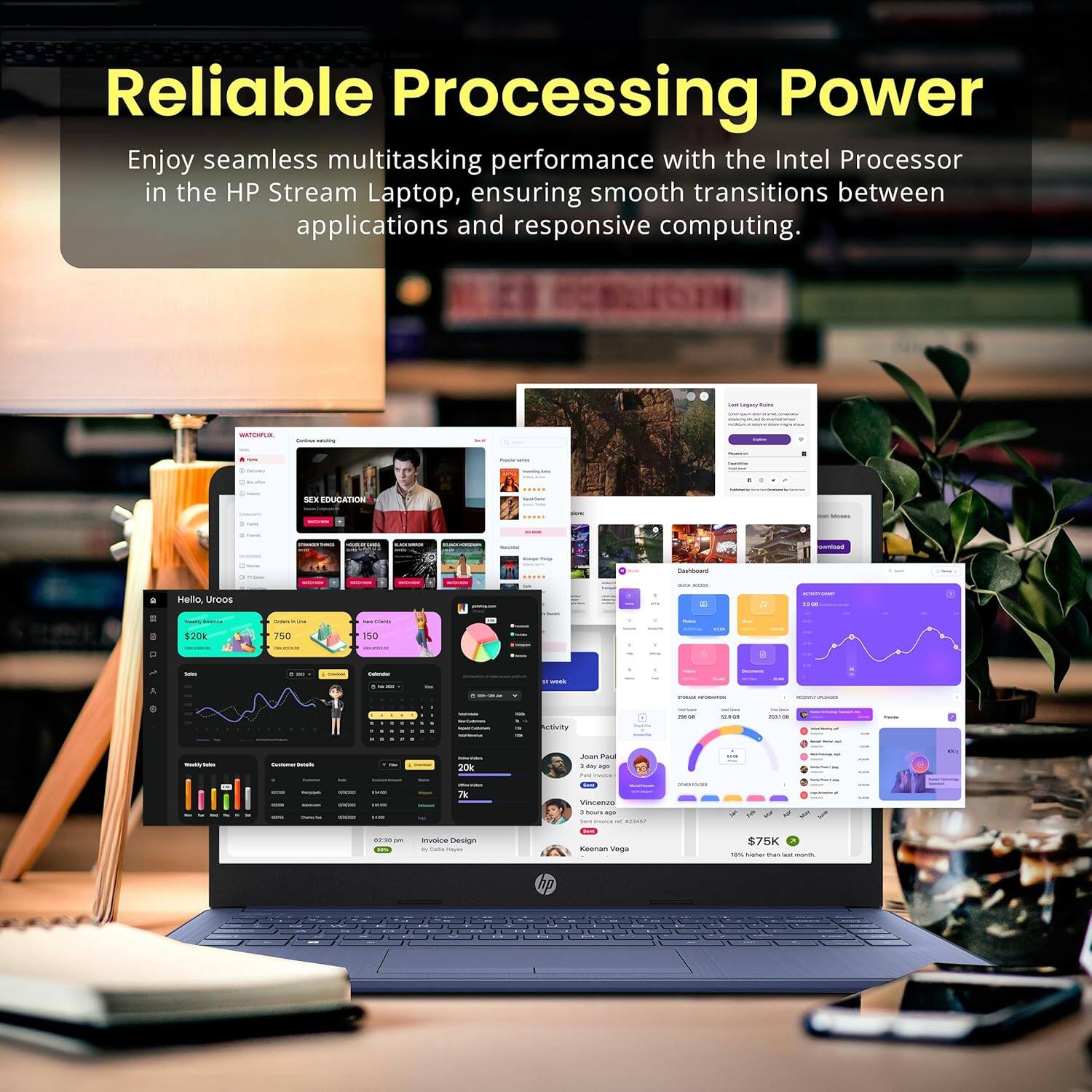 Reliable Processing Power
Enjoy seamless multitasking performance with the Intel Processor in the HP Stream Laptop, ensuring smooth transitions between applications and responsive computing.