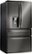 Angle Zoom. LG - 22.7 Cu. Ft. Counter-Depth 4-Door French Door Refrigerator with Thru-the-Door Ice and Water - Black stainless steel.
