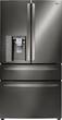 LG - 22.7 Cu. Ft. Counter-Depth 4-Door French Door Refrigerator with Thru-the-Door Ice and Water - Black Stainless - Larger Front