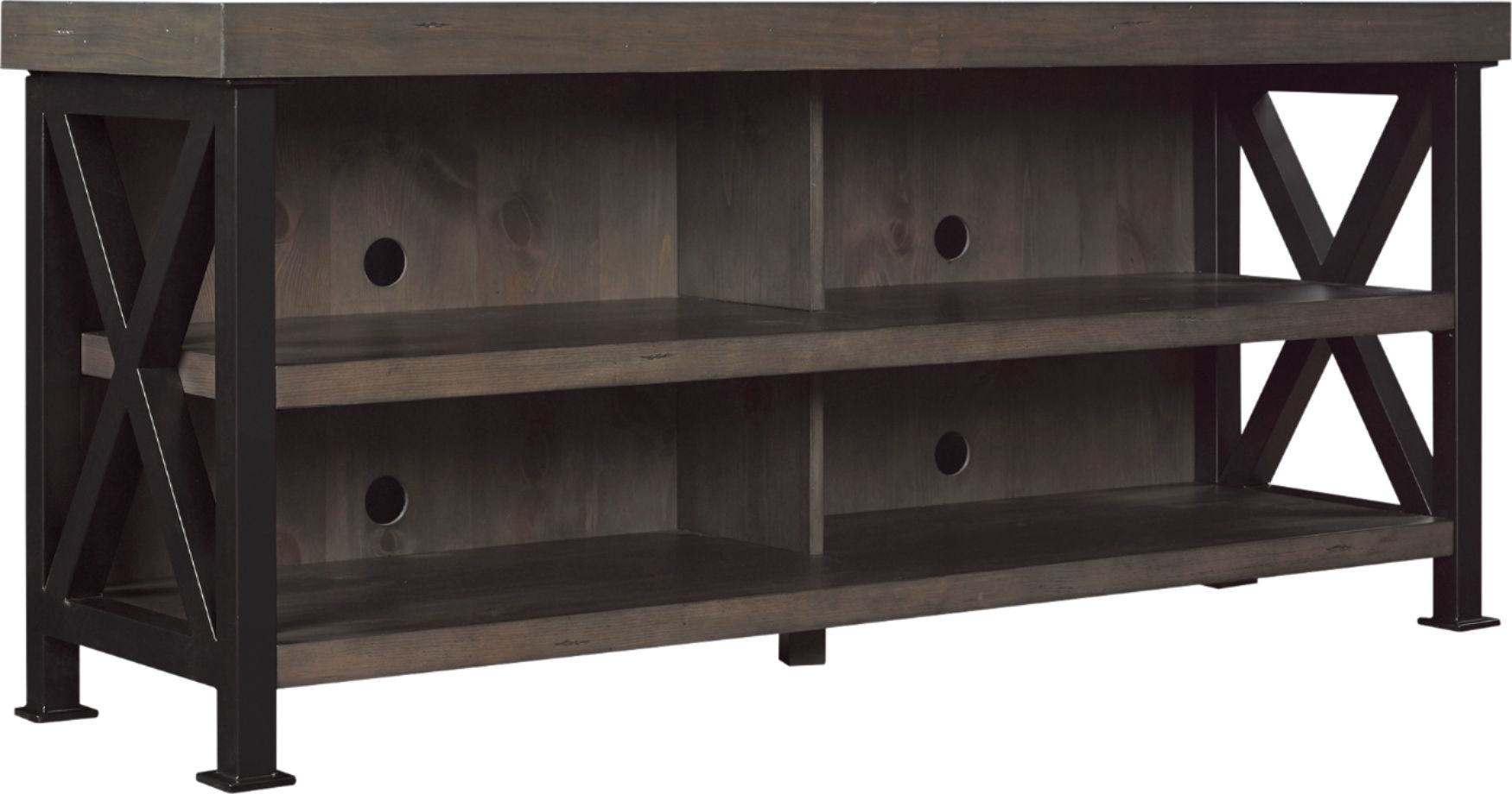 Angle View: Bell'O - Open Front TV Stand for Most Flat Screen TV's Up to 65" - Waxy Weathered Pine