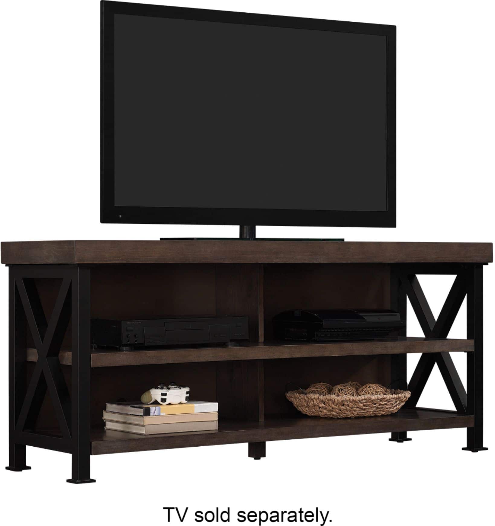 Alt View 14. Bell'O - Open Front TV Stand for Most Flat Screen TV's Up to 65" - Waxy Weathered Pine.