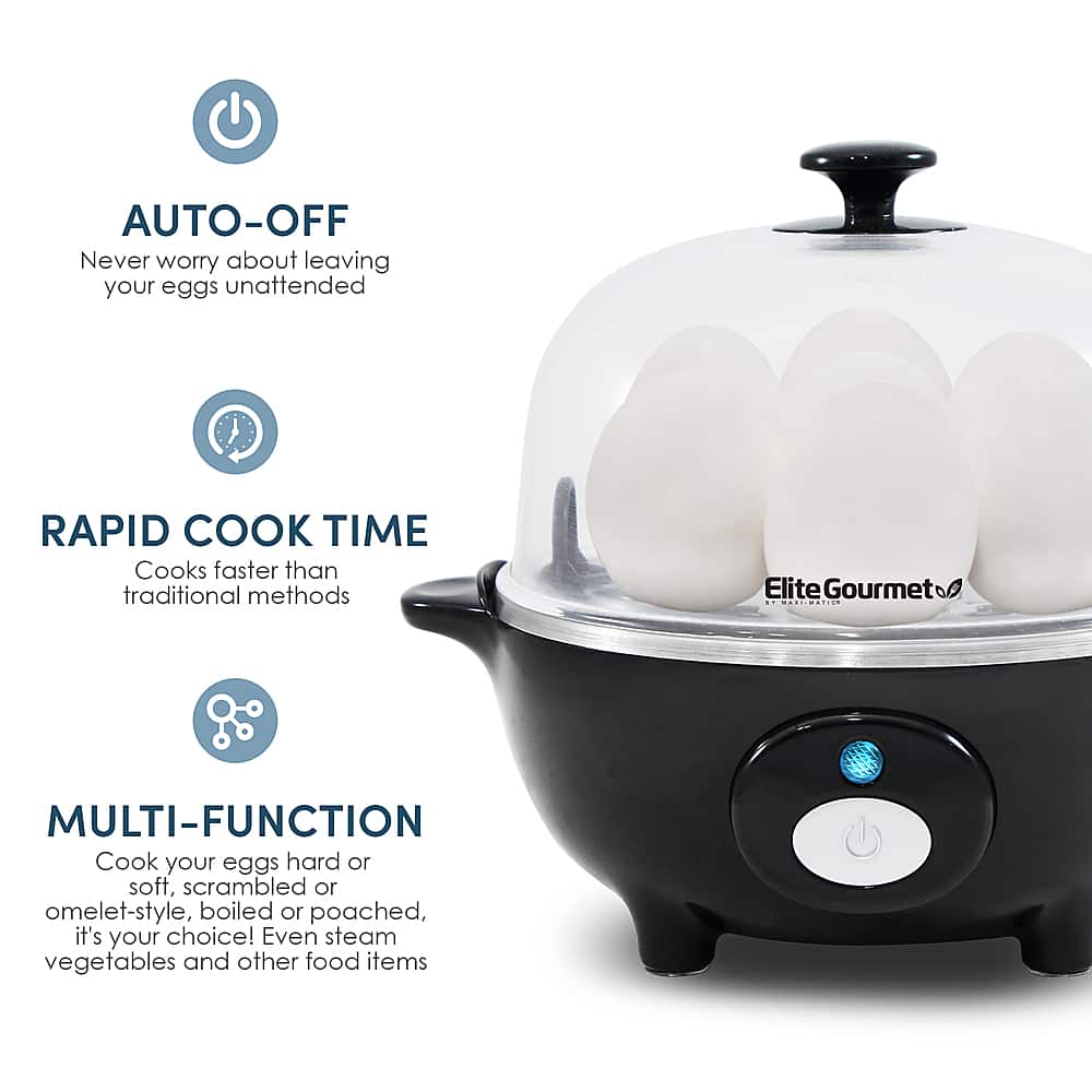Customer Reviews Elite Gourmet 7Egg Automatic Egg Cooker Black EGC